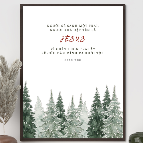 Tranh Lamina Cơ Đốc Treo Tường 30x40 - Ma-thi-ơ 1:21 - 0307 Tranh Lamina Cơ Đốc Treo Tường 30x40 - Ma-thi-ơ 1:21 - 0307
