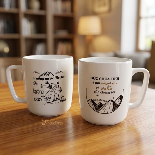 Ly sứ trắng Minh Long - Giăng 4:14 - Thi thiên 46:1 - CDLT-0353