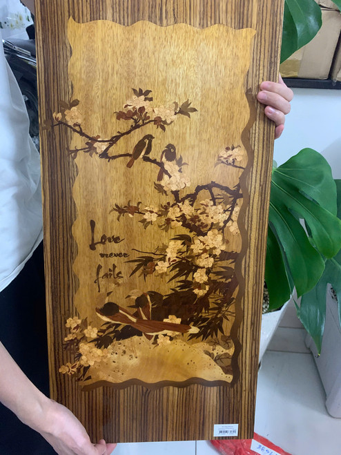 Tranh Gỗ Ghép 30x70cm - Love never fails - TG-008