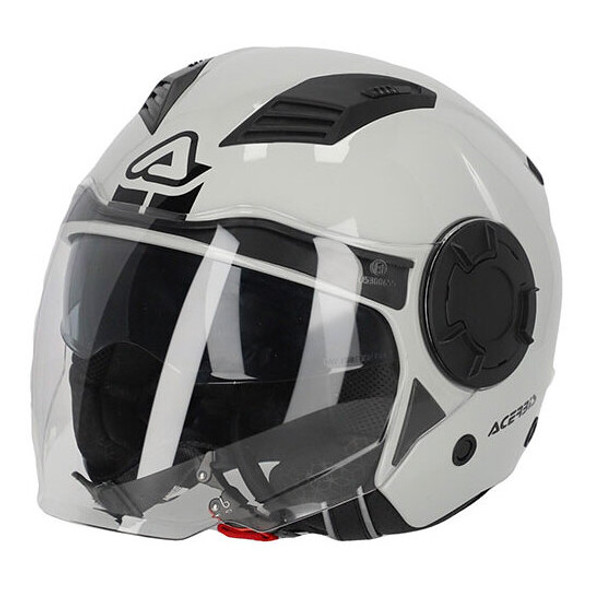 Casco Moto Jet Acerbis Vento 2206 Doppia Visiera Bianco