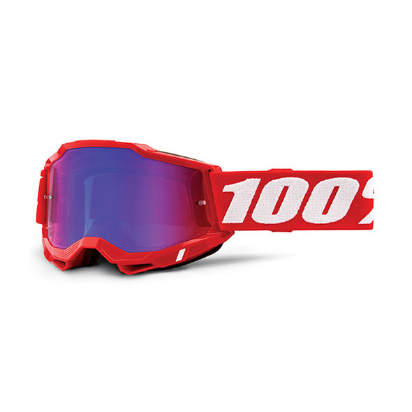 MASCHERA 100% ACCURI 2 RED - LENTE A SPECCHIO ROSSO/BLU