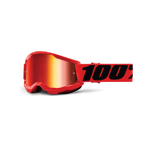 MASCHERA 100% STRATA 2 YOUTH RED - LENTE A SPECCHIO ROSSA