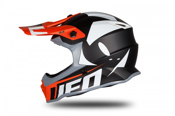 Casco motocross Ufo per giovani arancio fluo e nero