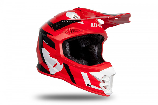 Casco motocross Ufo Intrepid Rosso e nero lucido