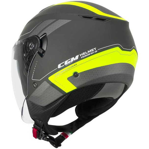 Casco Moto Jet CGM 126G IPER CITY Grafite Giallo fluo opaco