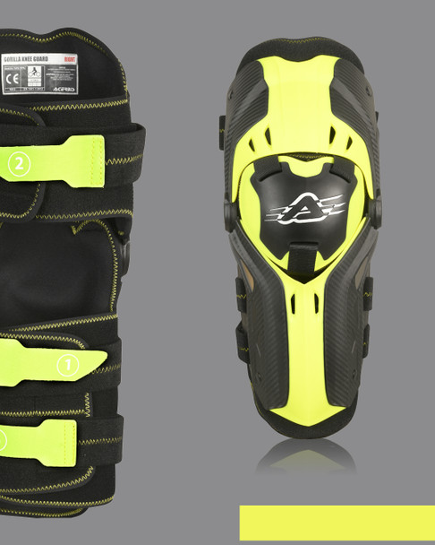 Ginocchiera Moto Cross Enduro Acerbis Doppio Snodo Gorilla - Giallo/Nero