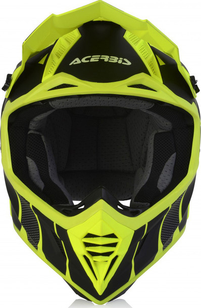 Casco cross Acerbis X-TRACK VTR in fibra Nero Giallo Fluo