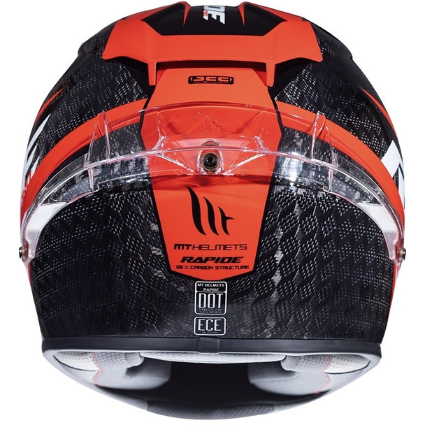 Casco Racing Moto da Bambino in Carbonio Mt Helmet RAPIDE PRO KID Carbon C5 Rosso Fluo