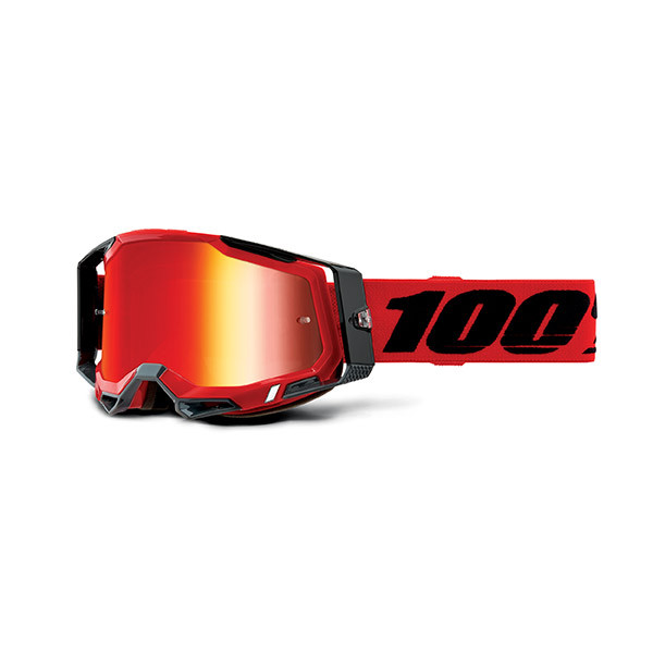 MASCHERA 100% RACECRAFT 2 RED - LENTE A SPECCHIO ROSSA