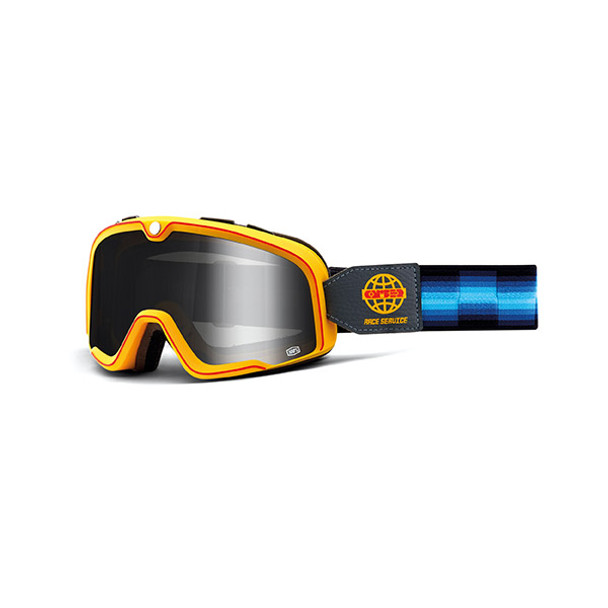 MASCHERA 100% BARSTOW RACE SERVICE - LENTE A SPECCHIO ARGENTO