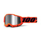 MASCHERA 100% ACCURI 2 NEON ORANGE - LENTE A SPECCHIO ARGENTO