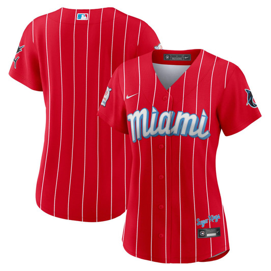 Miami Marlins Nike Replica Replica Women's City Connect Replica Jersey - Red