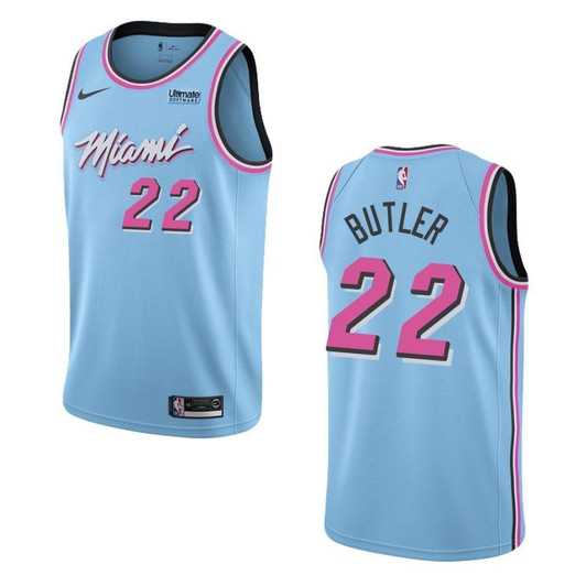 Miami Heat 22 Jimmy Butler City Swingman Blue 3D Jersey