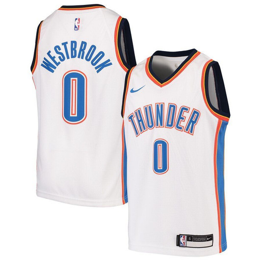 Russell Westbrook Oklahoma City Thunder Youth Jersey Jersey White 2021