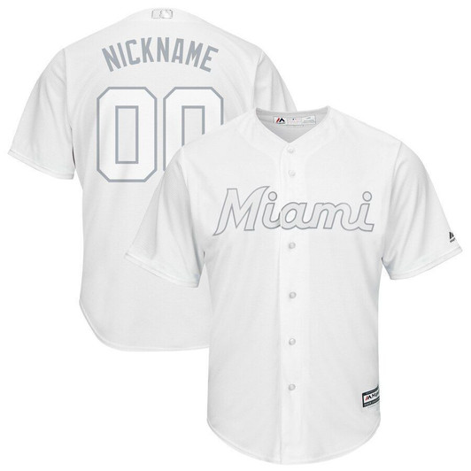 Miami Marlins Majestic 2021 Players Weekend Pick-A-Player Replica Roster Jersey Jersey White 2021