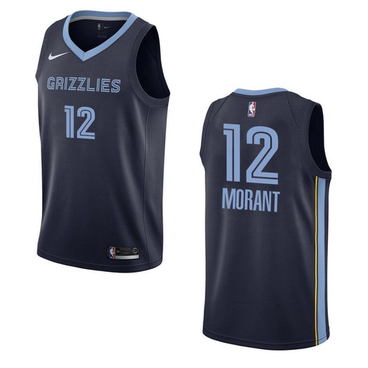 Memphis Grizzlies 12 Ja Morant Icon Swingman Navy 3D Jersey
