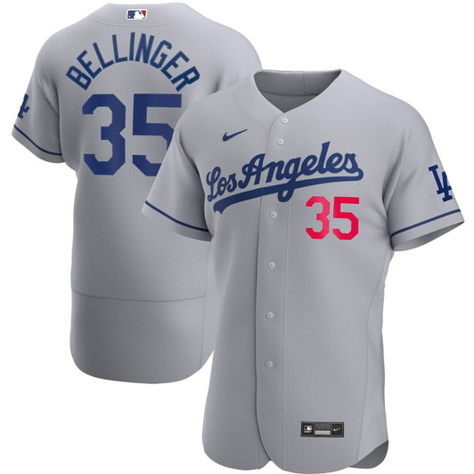MenS Los Angeles Dodgers Cody Bellinger Gray Road Player Baseball Jersey Mlb Baseball Jersey662