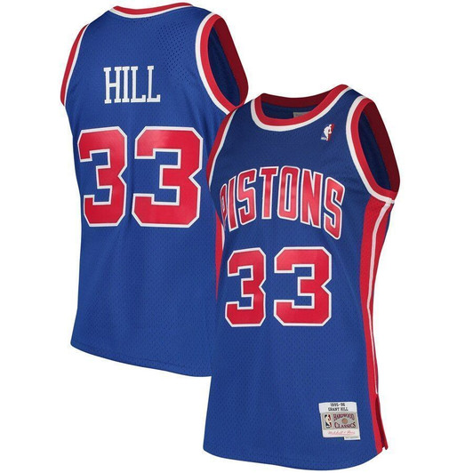 Grant Hill Detroit Pistons 1995-96 Hardwood Classics Jersey Jersey Blue 2021