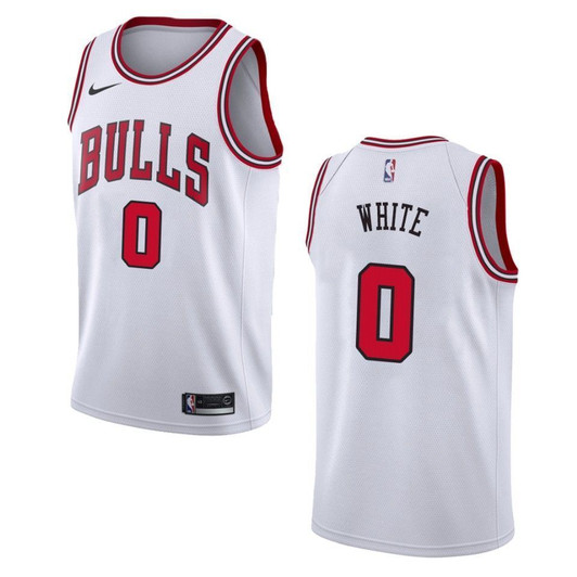 Chicago Bulls 0 Coby White Association Swingman White 3D Jersey