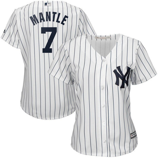 Mickey Mantle New York Yankees Majestic Womens Cool Base Player Jersey Jersey White 2021