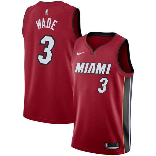 Dwyane Wade Miami Heat Replica Swingman Statement Edition Red 3D Jersey