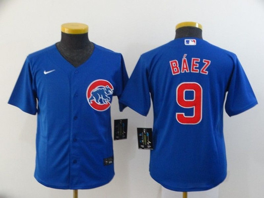 Chicago Cubs Javier Baez #9 2020 Mlb Blue Jersey