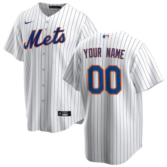 Nike Replica Replica New York Mets White Home Replica Custom Jersey