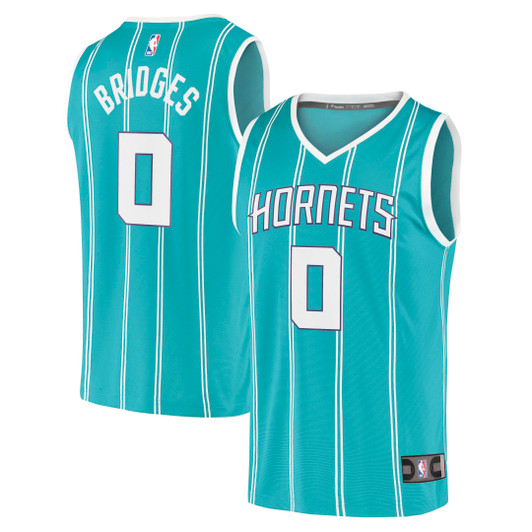 Men'S Fanatics Branded Miles Bridges Teal Charlotte Hornets 2020/21 Fast Break Replica Player Jersey - Icon Edition