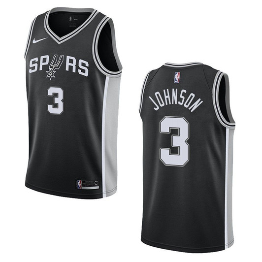 San Antonio Spurs 3 Keldon Johnson Icon Swingman Black 3D Jersey