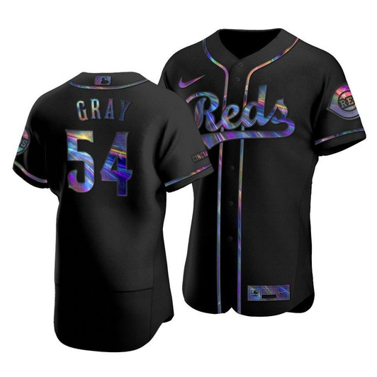 Cincinnati Reds Sonny Gray #54 Iridescent Logo Holographic Limited Jersey Black