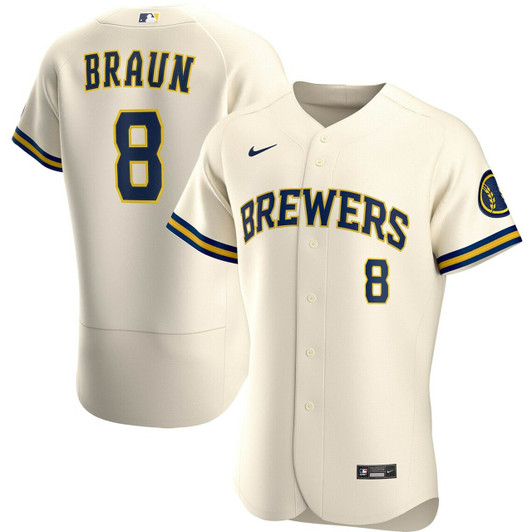 Men'S Milwaukee Brewers Ryan Braun Cream Home Player Baseball Jersey Mlb Baseball Jersey1408