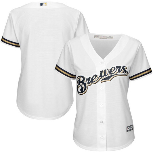 Milwaukee Brewers Majestic Womens Cool Base Jersey White 2019