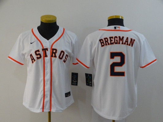 Houston Astros Alex Bregman #2 2020 Mlb White Womens Jersey