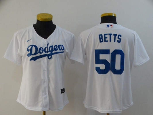 Los Angeles Dodgers Mookie Betts #50 2020 Mlb White Womens Jersey