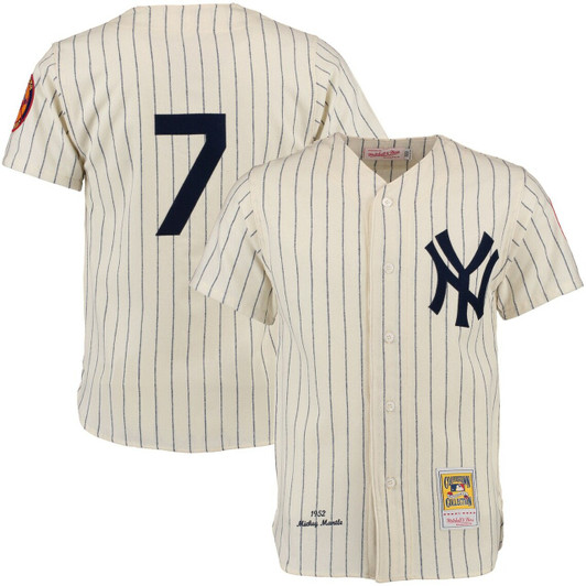 Men'S New York Yankees Mickey Mantle Mitchell & Ness Cream Throwback Baseball Jersey Mlb Baseball Jersey1250