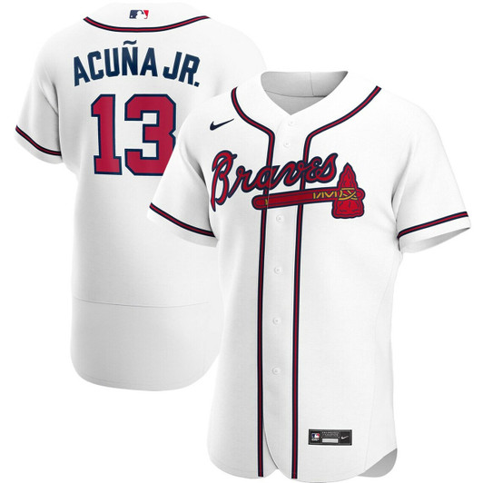 Men'S Atlanta Braves Ronald Acuna Jr. White Home Player Baseball Jersey Mlb Baseball Jersey468