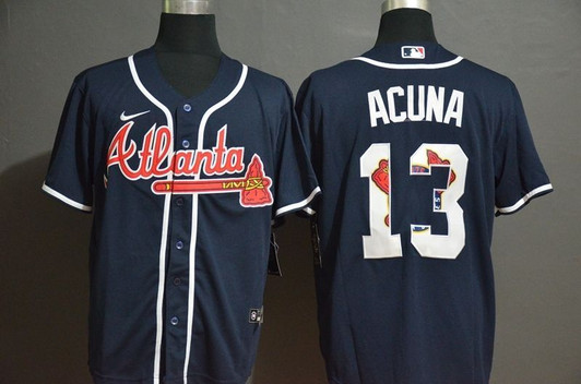 Atlanta Braves Ronald Acuï¿½A Jr. 13 2020 Mlb Black Jersey