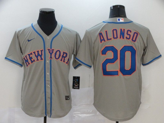 New York Mets Pete Alonso #20 2020 Mlb Grey Jersey