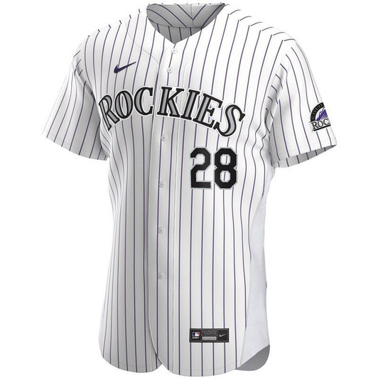 Colorado Rockies Nolan Arenado #28 2020 Mlb White Stripe Lines Jersey