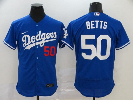Los Angeles Dodgers Mookie Betts #50 2020 Mlb Navy Blue Jersey