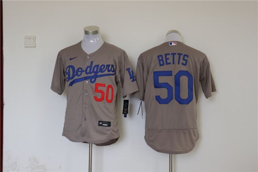 Los Angeles Dodgers Mookie Betts #50 2020 Mlb Grey Jersey