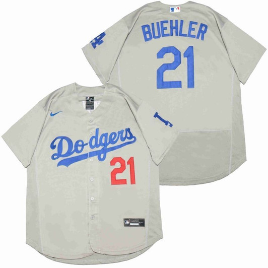 Los Angeles Dodgers Walker Buehler #21 2020 Mlb Grey Jersey