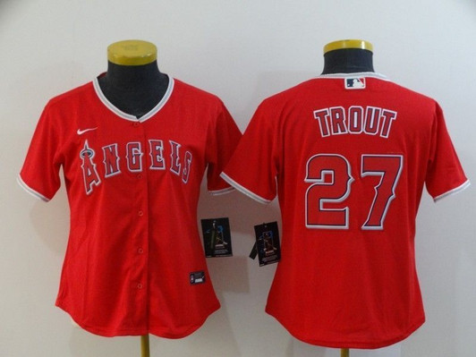Los Angeles Angels Mike Trout #27 2020 Mlb Red Jersey