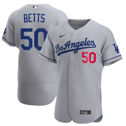 Los Angeles Dodgers Mookie Betts #50 2020 Mlb Light Grey Jersey