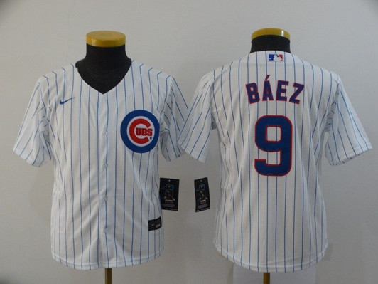 Chicago Cubs Javier Baez #9 2020 Mlb White Jersey