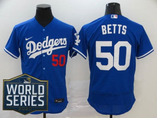 Los Angeles Dodgers Mookie Betts #50 2020 Mlb Blue Jersey