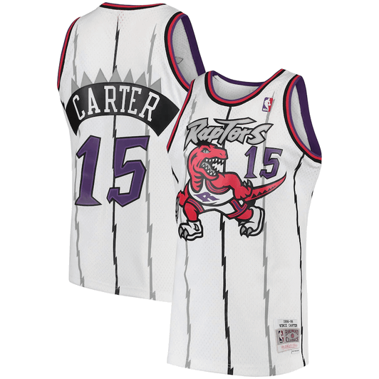 Vince Carter Toronto Raptors Mitchell & Ness 1997 98 Hardwood Classics Swingman White 3D Jersey