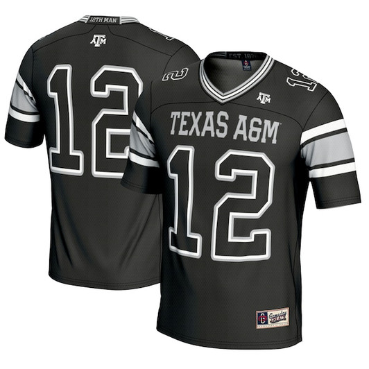 Men's GameDay Greats #12 Black Texas A&M Aggies Football Lightweight Fashion Jersey
