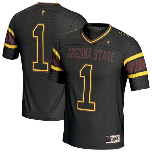 Unisex GameDay Greats  Black #1 Arizona State Sun Devils Lightweight Collegiate Football Fashion Jersey