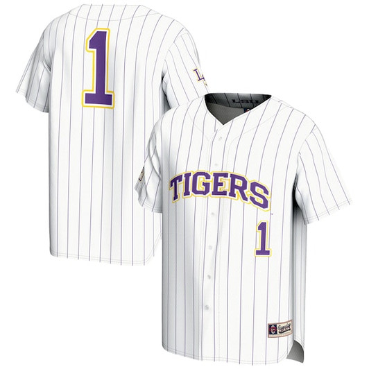 Youth GameDay Greats #1 White LSU Tigers Lightweight Baseball Jersey